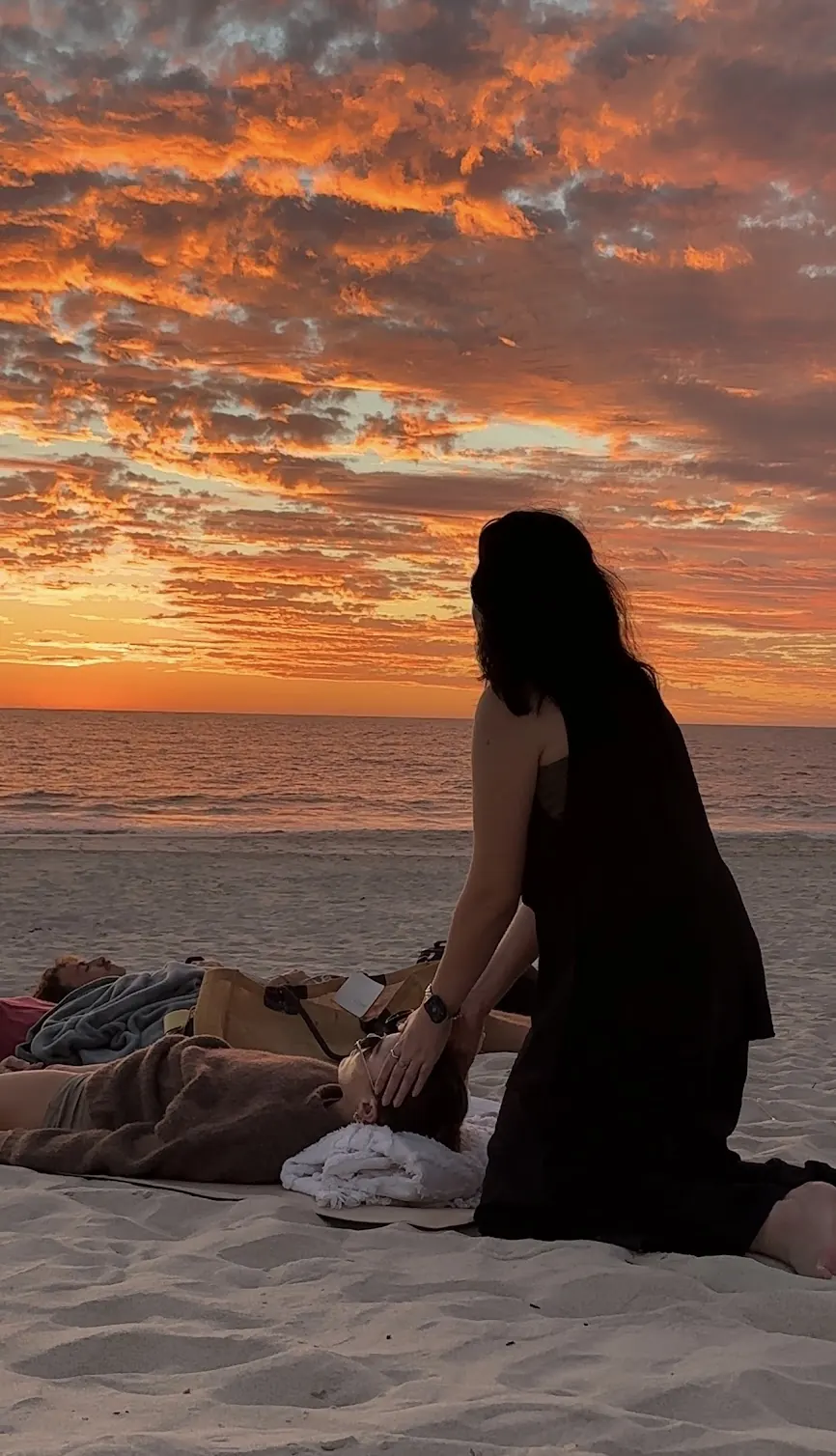 Sound healing bath in Perth at sunset